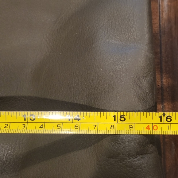 Margot Green Taupe Leather Shoulder Tote Bag Braided Straps - Picture 8 of 11